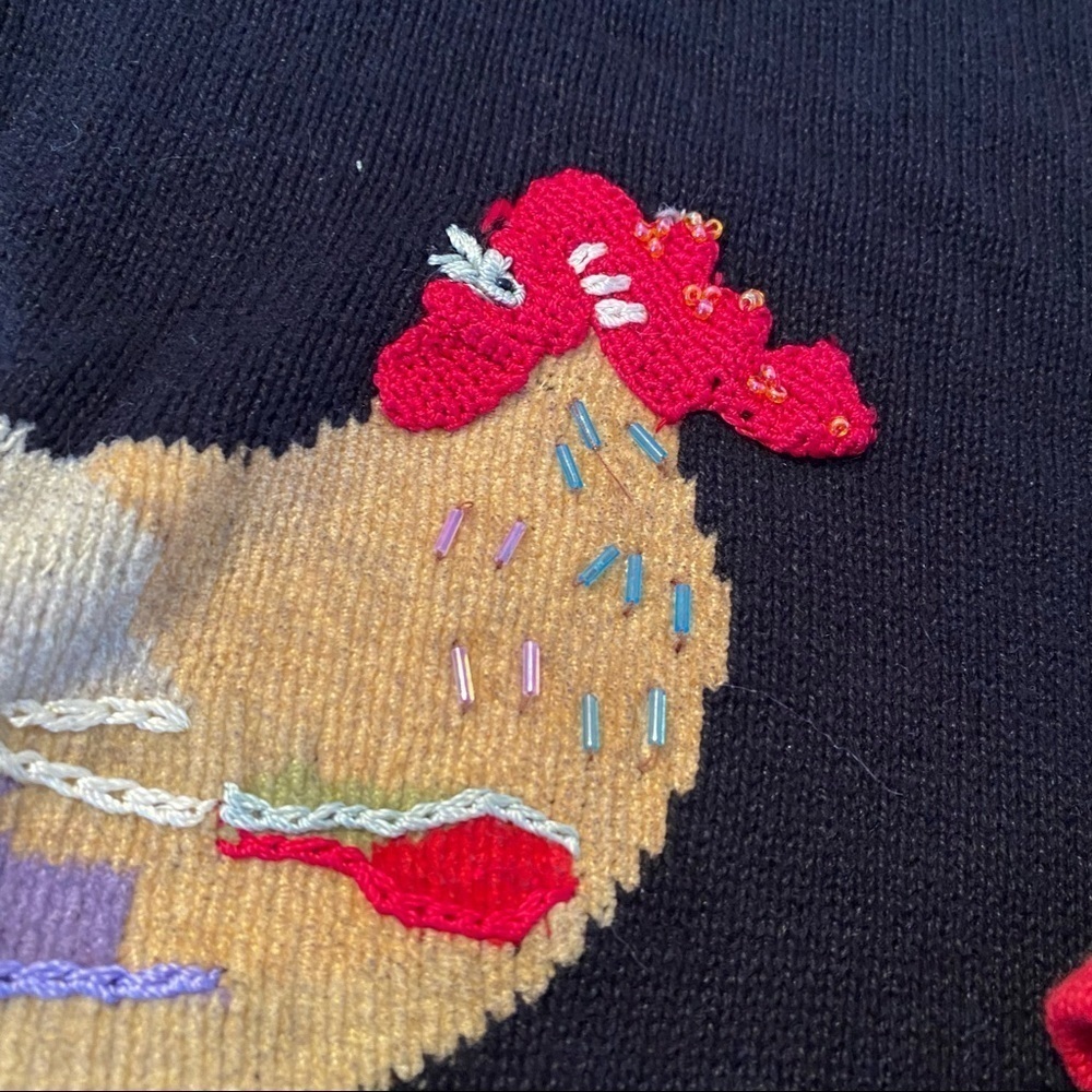 Vintage J Two NY Rooster Embroidered Cardigan Sweater - M - Picture 7 of 14